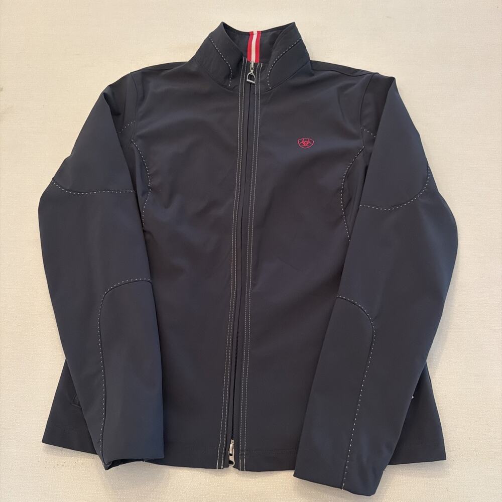 Ariat Womens Softshell Solan Riding Jacket Grey Zip Equestrian Style Large